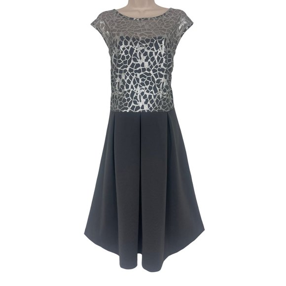 Size 18W 2X SEQUIN BODICE PLEATED FIT+FLARE SPECIAL OCCASION DRESS Wedding PLUS - Picture 1 of 5